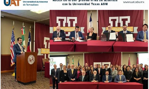 Rector de la UAT preside firma de acuerdos con la Universidad Texas A&M